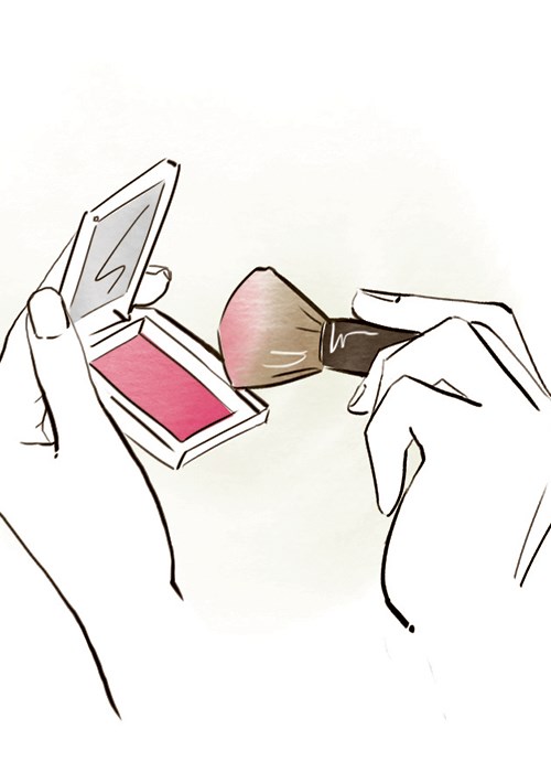 use a kabuki brush for blush