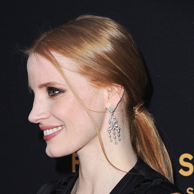 Jessica Chastain bridal hair