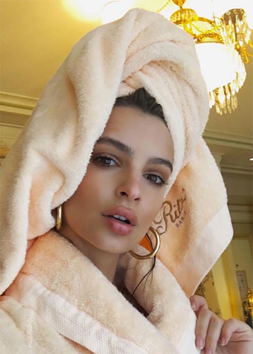 Em Rata hair in towel