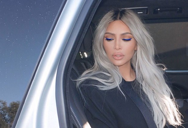 Kim Kardashian's blue eyeliner