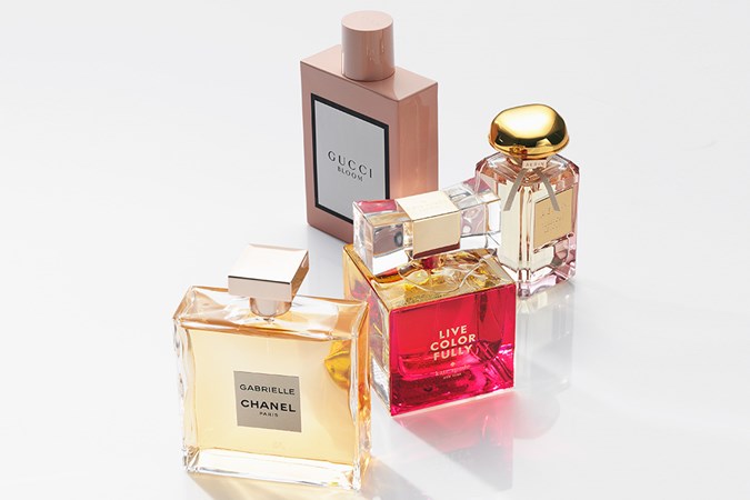 CHANEL Gabrielle EDP; Gucci Bloom EDP; Aerin Tuberose Le Jour EDP; Kate Spade New York Live Colorfully EDP