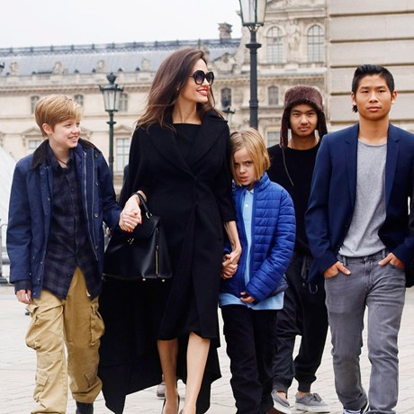 Angelina Jolie and children