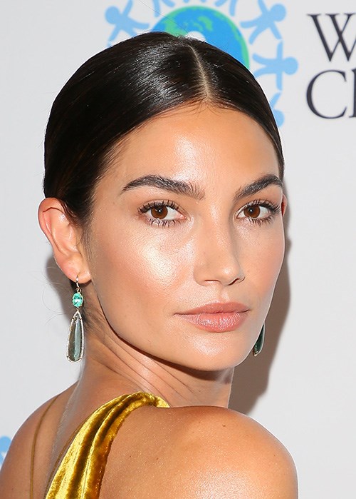 Lily Aldridge Glowing Skin Yellow Dress